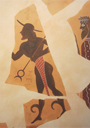 greek mural with hermes